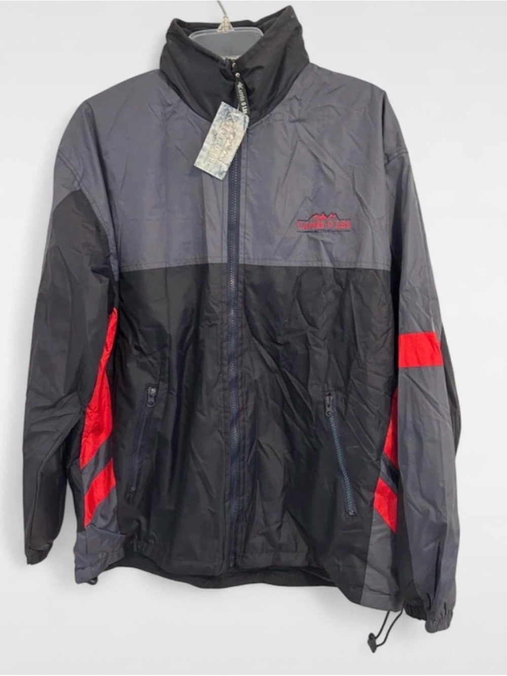 Men's Black & Gray Windbreaker Jacket